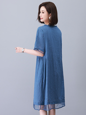 奥特莱斯美国日本出口胖MM妈妈夏装棉麻连衣裙女宽松显瘦大码女装，女装连衣裙，悦见她