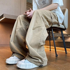 美式机能风工装裤子男女生宽松显瘦直筒阔腿裤休闲裤潮kk3011-P58，男装工装外套，星座1008