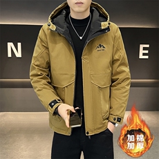 秋冬加棉加厚大码外套男士帅气连帽夹克潮流时尚男棉衣ZY801-P70，男装棉衣，星座310B
