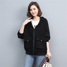 2021春季新款时尚休闲宽松舒适连帽卫衣外套，女装卫衣/绒衫，玛其路