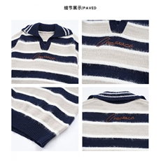 1506-1/MH23081/P61美式复古宽松潮牌高街条纹撞色针织衫潮流男，男装针织衫/毛衣，星座1506-1