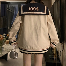 A346-P100学院风外套洋气学生潮宽松棒球服夹克水手服，男装夹克，星座911