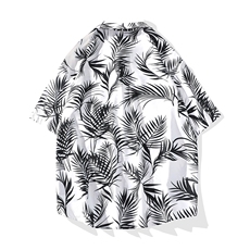 抖音品质夏威夷花衬衫男生短袖港风海边衬衣CS7106P35控58，男装T恤，电商B413-1