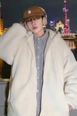 M9017P98港风外景休闲连帽纯色百搭羊羔毛外套学生棉衣情侣冬，男装棉衣，电商A026-1