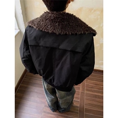 翻领毛领宽松夹棉外套冬季女加厚飞行员夹克棉服网B131-P93，男装夹克，星座910-1