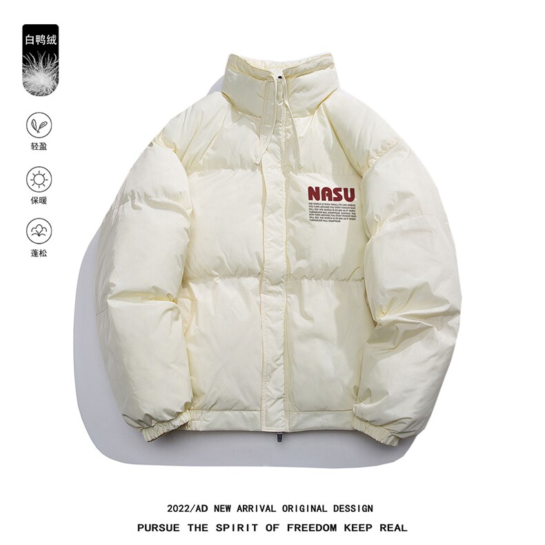 白底白鸭绒冬季潮流字母加厚保暖立领羽绒服外套YR233P195控258,男装羽绒服,电商A247-1