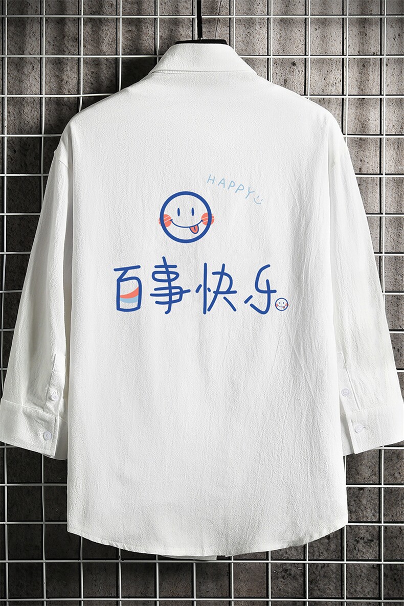 QC58183-P45亚七分袖衬衫男大码五分袖衬衣男短袖网格,男装衬衫,电商A040A