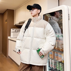 冬季加厚立领棉衣男潮流拼接宽松棉服皮棉袄青年A266-P00-P80，男装棉衣，电商A266