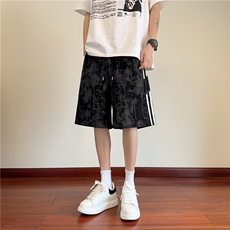 2025夏季新款潮流扎染宽松休闲宽松短裤B315-K25796-特p25控48，男装牛仔裤，电商B315