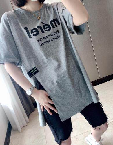 夏季新款字母开叉T恤，女装T恤，子秋