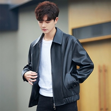2025新款春秋痞帅PU皮男装上衣外套皮夹克A355-3635-P235控338，男装夹克，电商A355（原A415）