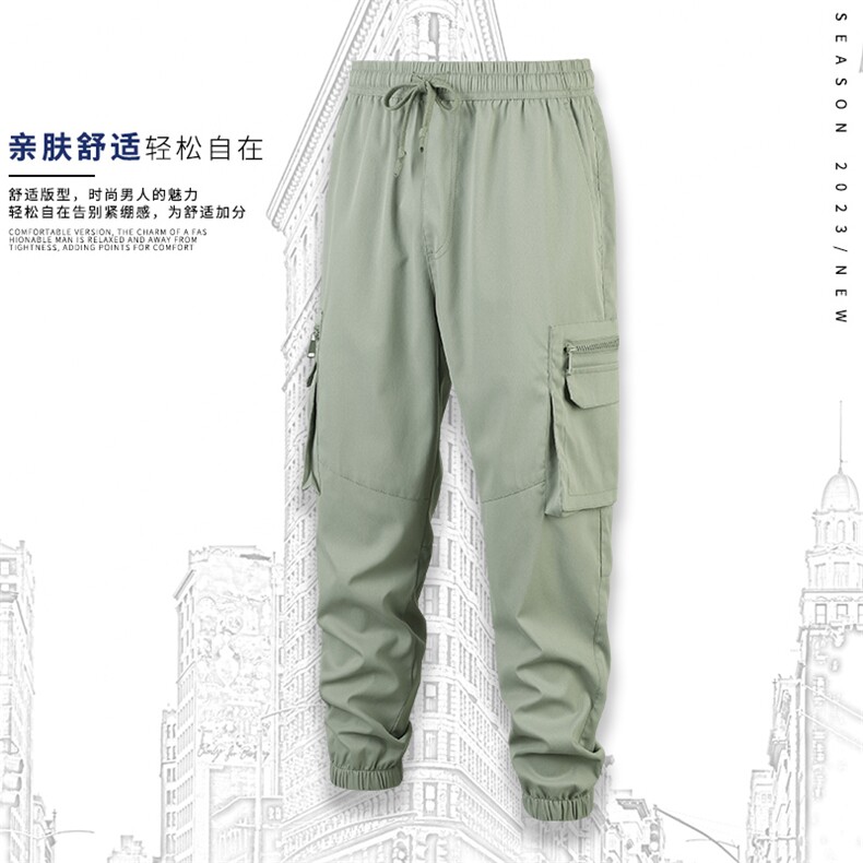新款工装裤宽松束脚休闲裤男秋冬季运动裤A068-JMK132-TP40加绒50，男装工装外套，电商A068