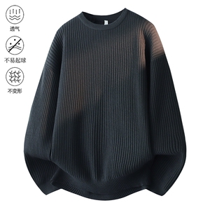2025秋冬加厚高品质设计感纯色街头圆领轻奢针织毛衣MZ84-P48图片