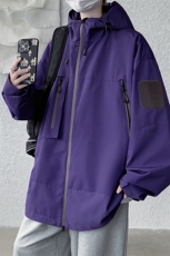 中性风工装冲锋衣男高品纯色宽松夹克外套DSA157B-J91-P60，男装夹克，电商A157B
