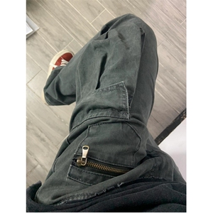 复古水洗做旧牛仔裤轻奢痞帅高街设计感小众长裤ins潮 K919图片