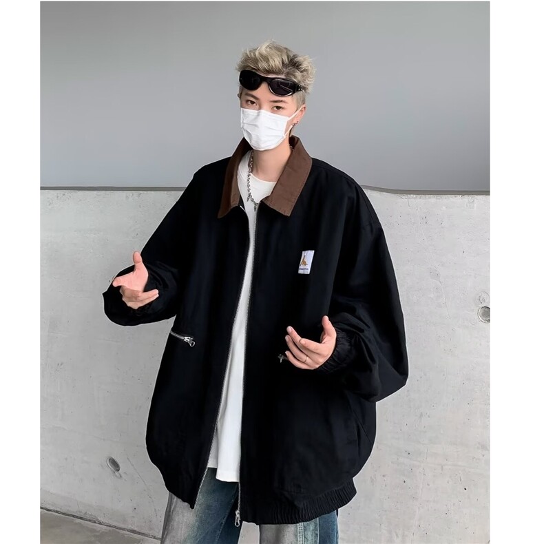 F531P75日系复古拼色工装夹克男款日系流行百搭慵懒原宿,男装夹克,星座512-6