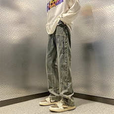 美式高街vibe风直筒长裤欧美痞帅男hiphop复古水洗牛仔裤，男装牛仔裤，星座301D-4(原星座1004-4）