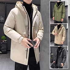 有版权主推款中长款连帽纯色风衣夹克外套学生团体班服羽绒服，男装羽绒服，星座301D-5(原星座1415）