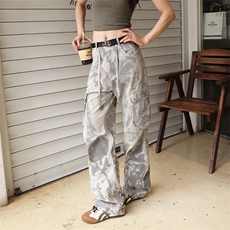 重磅美式高街迷彩扎染工装潮牌伞兵长裤A436-6217C-P851118，男装休闲裤，电商A436