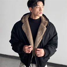 美式高街棉服男款冬季加厚连帽毛领外套高级感痞帅夹克棉衣，男装夹克，星座715-4