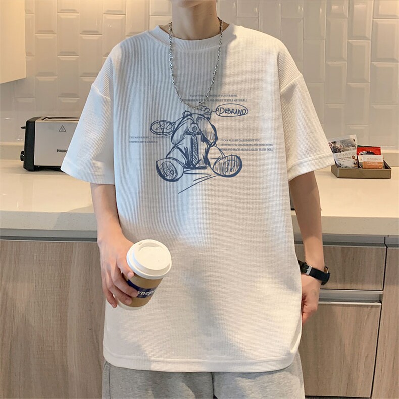 ！数据超好！2023夏季男士华夫格短袖T恤半袖体恤TXH216P25,男装T恤,电商B220