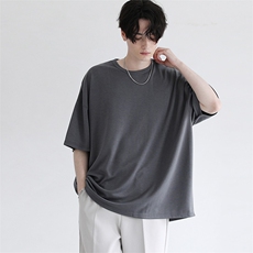 夏季纯色短袖圆领T恤休闲百搭10色纯棉打底衫上衣1017-1-T707-P30，男装T恤，星座1017-1