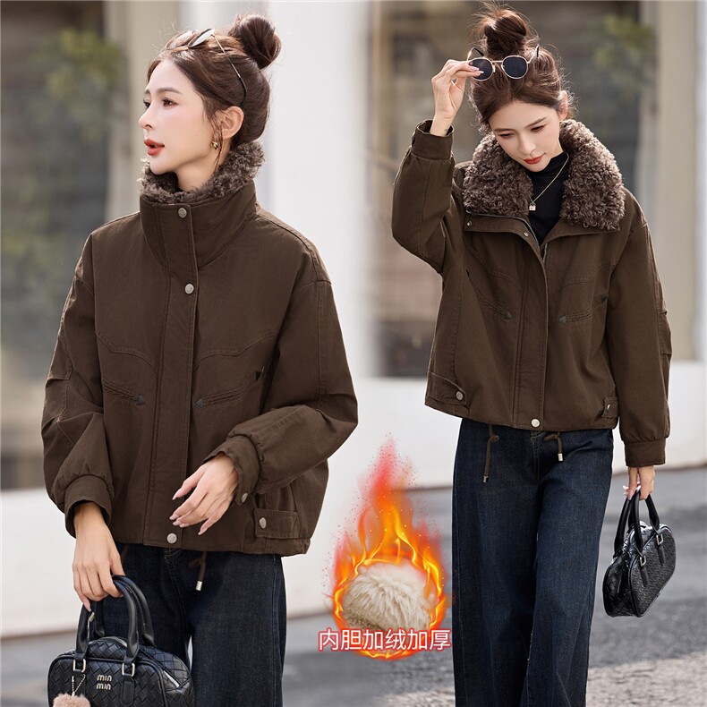 梦依缘2025年冬时尚精品加绒派克服,女装派克服,梦依缘