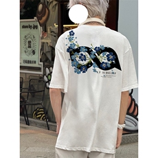 万针全刺绣解构设计260克重磅双纱纯棉高品质美式高街短袖T恤特39，男装T恤，电商A486
