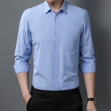 衬衫男长袖2023年秋季中年商务休闲年轻内搭爸爸装薄款衬衣，男装卫衣，电商B212（原钱塘6029）