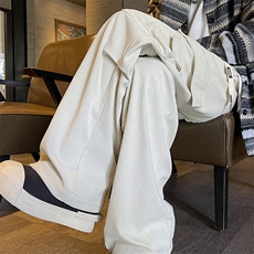 特批P48无差价秋新款大码潮牌雪尼尔灯芯绒男阔腿休闲拖地裤K1562，男装休闲裤，电商A001-1