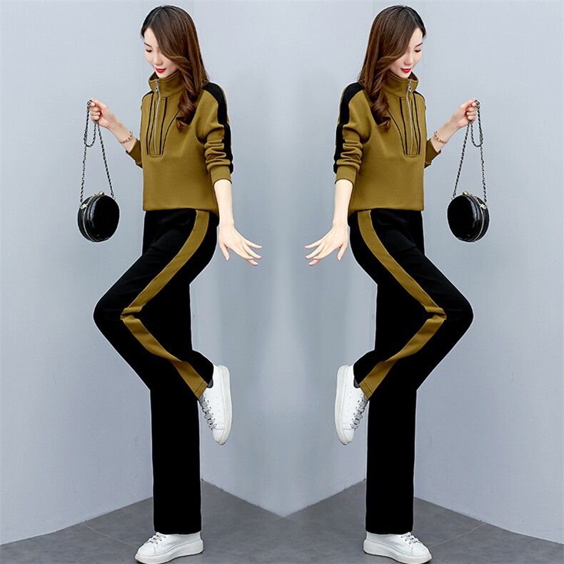 大码休闲运动套装女春季2025年新款时尚妈妈品牌高端卫衣两件套潮，女装套装/套裙，妙形