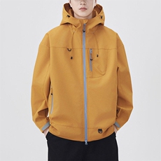 中性风户外夹克男连帽纯色上衣冲锋衣外套DSA157B-JK7870-P65，男装夹克，电商A157B