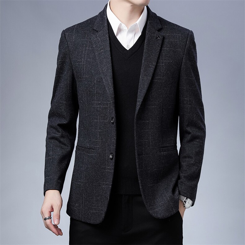男士西装外套单件西服男上衣休闲薄款2023新款春秋季中年爸爸单西,男装衬衫,电商B212（原钱塘6029）