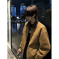 大货拼色衬衫领纯棉宽松夹克男上衣外套DSA157B-J182-P75，男装夹克，电商A157B
