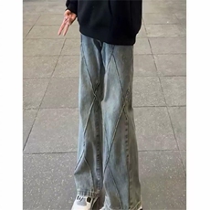 1506-1/KD8001/P46男女款直筒百搭宽松牛仔裤潮牌情侣休闲裤子，男装牛仔裤，星座1506-1