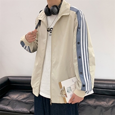 宽松百搭ins港风秋季潮牌学生休闲潮流条纹棒球服外套W605-P42，男装卫衣，星座512-2