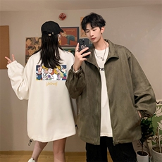 麂皮绒夹克男大码立领褂子外套JK85396-P68加绒款-P78，男装夹克，电商A040