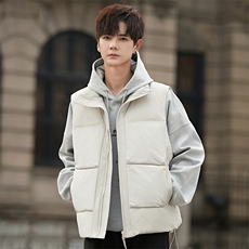 新款青少年冬季短款休闲时尚男士羽绒马甲25081P170，女装马甲，电商A355（原A415）