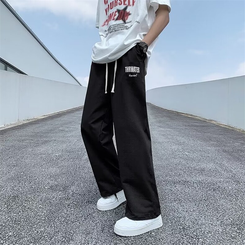 裤子男款春秋款束脚卫裤宽松运动裤男士2024休闲长裤CK106/P45图片