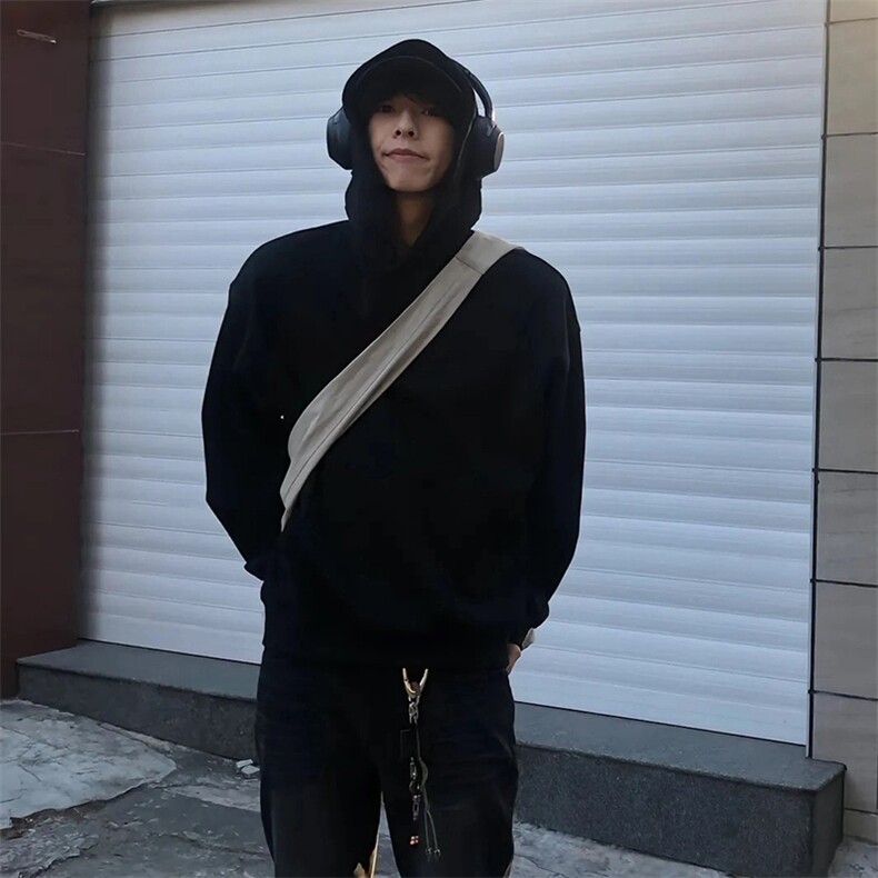 抖音得物高品质二开秋冬美式高街重磅结构辑明线连帽卫衣外套W75,男装卫衣,电商A486-1