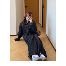 高街美式直筒牛仔裤女秋季新款潮ins高腰宽松阔腿裤LS8001-P57，男装牛仔裤，星座1008