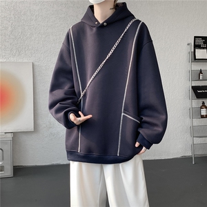重磅430g哈苏线卫衣大码大口袋连帽衫明线廓形硬挺外套LW605/P58图片