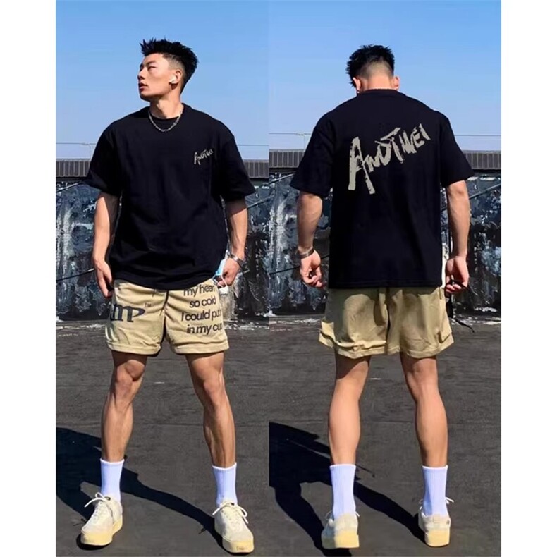 1506/QT1610/P32新款美式纯棉短袖T恤宽松休闲百搭打底T恤男女图片