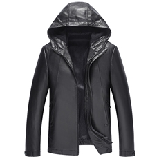 J7701绵羊皮修身夹克男士外套皮衣连帽P660，男装皮衣，电商B360