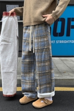 薄款改加绒冬季宽松保暖毛呢休闲拖地裤男女K1987J加绒-特P30控58，男装棉衣，电商A001