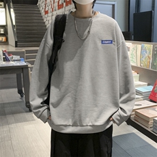 春季潮牌华夫格圆领卫衣男贴标克莱因蓝百搭宽松外套W2937-P28，男装卫衣，星座512-2
