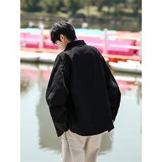 宽松型工装外套男2024春秋新款上衣原色线拉链青少年Y189/P75，男装工装外套，星座506