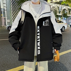 加绒加厚连帽夹克男秋冬时尚潮流加厚棉衣男外套MY1686-P73，男装夹克，星座310B-3