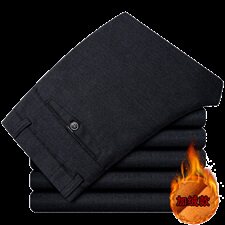 904/P65冬季加绒加厚爸爸裤西裤男老年厚款保暖男裤休闲宽松裤，男装西裤，星座1216（原钱塘722）