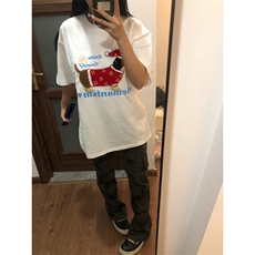 小狗刺绣纯棉短袖ZX0184-P35，男装T恤，星座313A(原308A-2)